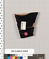Terracotta fragment of a kylix (drinking cup), Terracotta, Greek, Attic