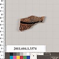 Terracotta fragment of a kylix (drinking cup), Terracotta, Greek, Attic