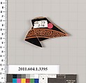 Terracotta fragment of a kylix (drinking cup), Terracotta, Greek, Attic