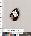 Terracotta fragment of a kylix (drinking cup), Terracotta, Greek, Attic