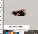 Terracotta fragment of a kylix (drinking cup), Terracotta, Greek, Attic