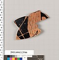 Terracotta fragment of a kylix (drinking cup), Terracotta, Greek, Attic