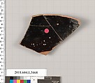 Terracotta fragment of a kylix (drinking cup), Terracotta, Greek, Attic