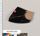 Terracotta fragment of a kylix (drinking cup), Terracotta, Greek, Attic