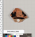 Terracotta fragment of a kylix (drinking cup), Terracotta, Greek, Attic