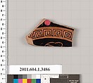 Terracotta fragment of a kylix (drinking cup), Terracotta, Greek, Attic