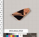 Terracotta fragment of a kylix (drinking cup), Terracotta, Greek, Attic