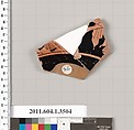 Terracotta fragment of a kylix (drinking cup), Terracotta, Greek, Attic