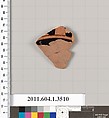 Terracotta fragment of a kylix (drinking cup), Terracotta, Greek, Attic