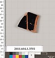 Terracotta fragment of a kylix (drinking cup), Terracotta, Greek, Attic