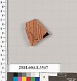 Terracotta fragment of a kylix (drinking cup), Terracotta, Greek, Attic