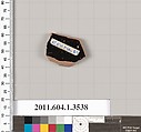 Terracotta fragment of a kylix (drinking cup), Terracotta, Greek, Attic