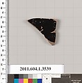 Terracotta fragment of a kylix (drinking cup), Terracotta, Greek, Attic