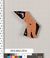 Terracotta fragment of a kylix (drinking cup), Terracotta, Greek, Attic