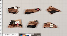 Terracotta fragments of kylikes (drinking cups), Terracotta, Greek, Attic