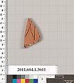 Terracotta fragment of a kylix (drinking cup), Terracotta, Greek, Attic