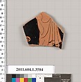 Terracotta fragment of a kylix (drinking cup), Terracotta, Greek, Attic