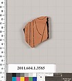 Terracotta fragment of a kylix (drinking cup), Terracotta, Greek, Attic