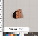 Terracotta fragment of a kylix (drinking cup), Terracotta, Greek, Attic