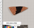 Terracotta fragment of a kylix (drinking cup), Terracotta, Greek, Attic