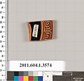 Terracotta fragment of a kylix (drinking cup), Terracotta, Greek, Attic