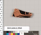 Terracotta fragment of a kylix (drinking cup), Terracotta, Greek, Attic
