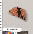 Terracotta fragment of a kylix (drinking cup), Terracotta, Greek, Attic
