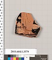Terracotta fragment of a kylix (drinking cup), Terracotta, Greek, Attic