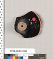Terracotta fragment of a kylix (drinking cup), Terracotta, Greek, Attic