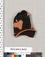 Terracotta fragment of a kylix (drinking cup), Terracotta, Greek, Attic