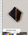 Terracotta fragment of a kylix (drinking cup), Terracotta, Greek, Attic