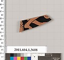 Terracotta fragment of a kylix (drinking cup), Terracotta, Greek, Attic