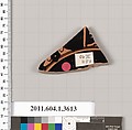 Terracotta fragment of a kylix (drinking cup), Terracotta, Greek, Attic