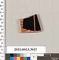 Terracotta fragment of a kylix (drinking cup), Terracotta, Greek, Attic