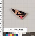 Terracotta fragment of a kylix (drinking cup), Terracotta, Greek, Attic