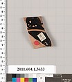 Terracotta fragment of a kylix (drinking cup), Terracotta, Greek, Attic