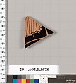 Terracotta fragment of a kylix (drinking cup), Terracotta, Greek, Attic