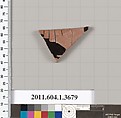 Terracotta fragment of a kylix (drinking cup), Terracotta, Greek, Attic