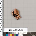 Terracotta fragment of a kylix (drinking cup), Terracotta, Greek, Attic