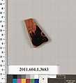 Terracotta fragment of a kylix (drinking cup), Terracotta, Greek, Attic
