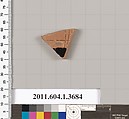 Terracotta fragment of a kylix (drinking cup), Terracotta, Greek, Attic