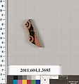 Terracotta fragment of a kylix (drinking cup), Terracotta, Greek, Attic