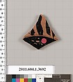Terracotta fragment of a kylix (drinking cup), Terracotta, Greek, Attic