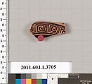 Terracotta fragment of a kylix (drinking cup), Terracotta, Greek, Attic