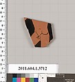 Terracotta fragment of a kylix (drinking cup), Terracotta, Greek, Attic