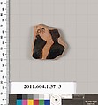 Terracotta fragment of a kylix (drinking cup), Terracotta, Greek, Attic
