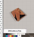 Terracotta fragment of a kylix (drinking cup), Terracotta, Greek, Attic