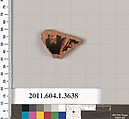 Terracotta fragment of a kylix (drinking cup), Terracotta, Greek, Attic