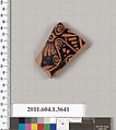 Terracotta fragment of a kylix (drinking cup), Terracotta, Greek, Attic