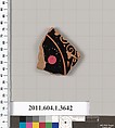 Terracotta fragment of a kylix (drinking cup), Terracotta, Greek, Attic